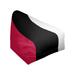 East Urban Home Houston Standard Bean Bag Chair Polyester/Fade Resistant in Red/Black/Brown | 27 H x 27 W x 30 D in | Wayfair