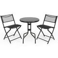 Costway 3 Pieces Folding Bistro Table Chairs Set for Indoor and Outdoor