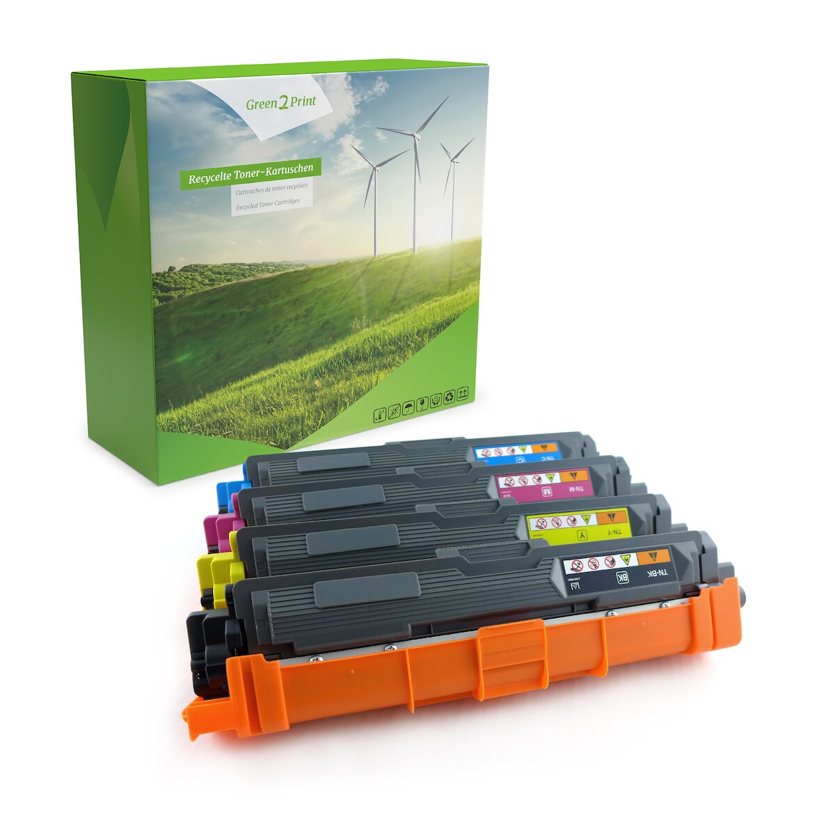 Green2Print Toner Toner-Set, 4 Kartuschen ersetzt Brother TN-241BK, TN-245C, TN-245M, TN-245Y passend für Brother DCP9020CDW, HL3140CW, HL3150CDW, HL3