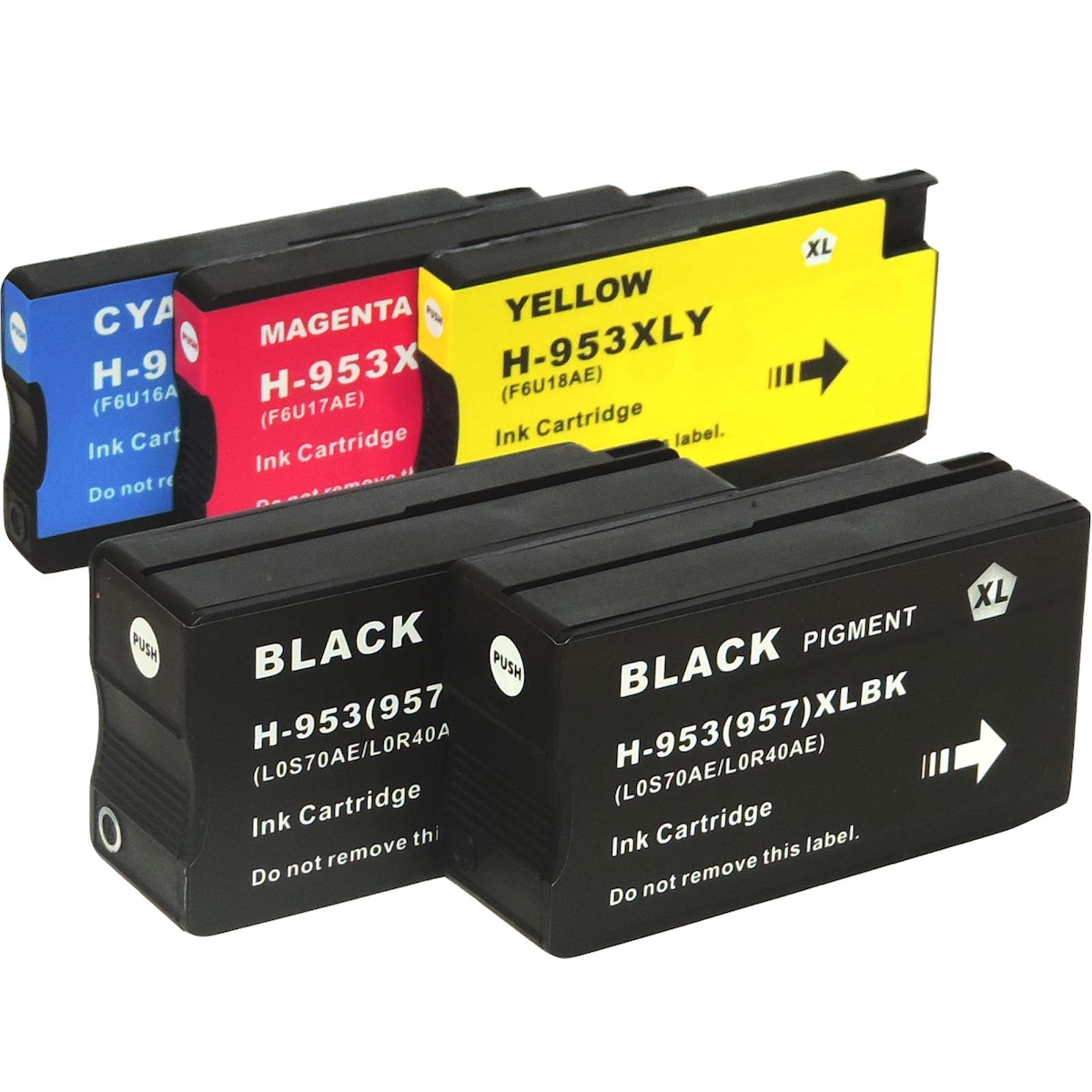 Kompatibel 5er Set HP 953XL, 3HZ52AE Druckerpatronen Tinte 2x Schwarz und je 1x Cyan, Magenta und Gelb von D&C Image