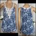 Anthropologie Tops | Anthro C. Kerr Crochet Beaded Sequin Floral Tank | Color: Blue/White | Size: Various