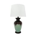 Latitude Run® 10" Table Lamp Ceramic/Linen in Green/White | 26.5 H x 14 W x 14 D in | Wayfair A02DD584BF8C478A85D4C13EBC3C72C5