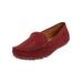 Extra Wide Width Women's The Milena Slip On Flat by Comfortview in Burgundy (Size 9 WW)
