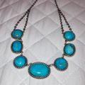 American Eagle Outfitters Jewelry | American Eagle Silver & Turquoise Necklace | Color: Blue/Silver | Size: Os