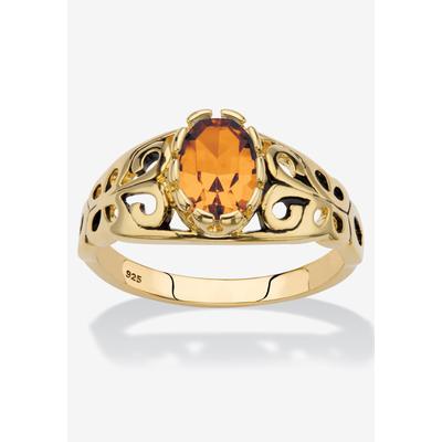 Gold over Sterling Silver Open Scrollwork Simulated Birthstone Ring by PalmBeach Jewelry in November (Size 9)