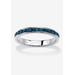 Sterling Silver Simulated Birthstone Stackable Eternity Ring by PalmBeach Jewelry in September (Size 8)