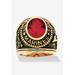 Men's Big & Tall Gold-Plated Ruby United States Marines Ring by PalmBeach Jewelry in Ruby (Size 16)