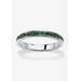 Sterling Silver Simulated Birthstone Stackable Eternity Ring by PalmBeach Jewelry in May (Size 5)