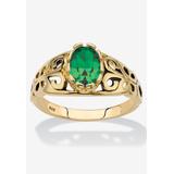 Gold over Sterling Silver Open Scrollwork Simulated Birthstone Ring by PalmBeach Jewelry in May (Size 10)