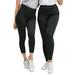 Plus Size Women's 2-Pack Leggings by ellos in Black (Size L)