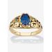 Gold over Sterling Silver Open Scrollwork Simulated Birthstone Ring by PalmBeach Jewelry in September (Size 8)