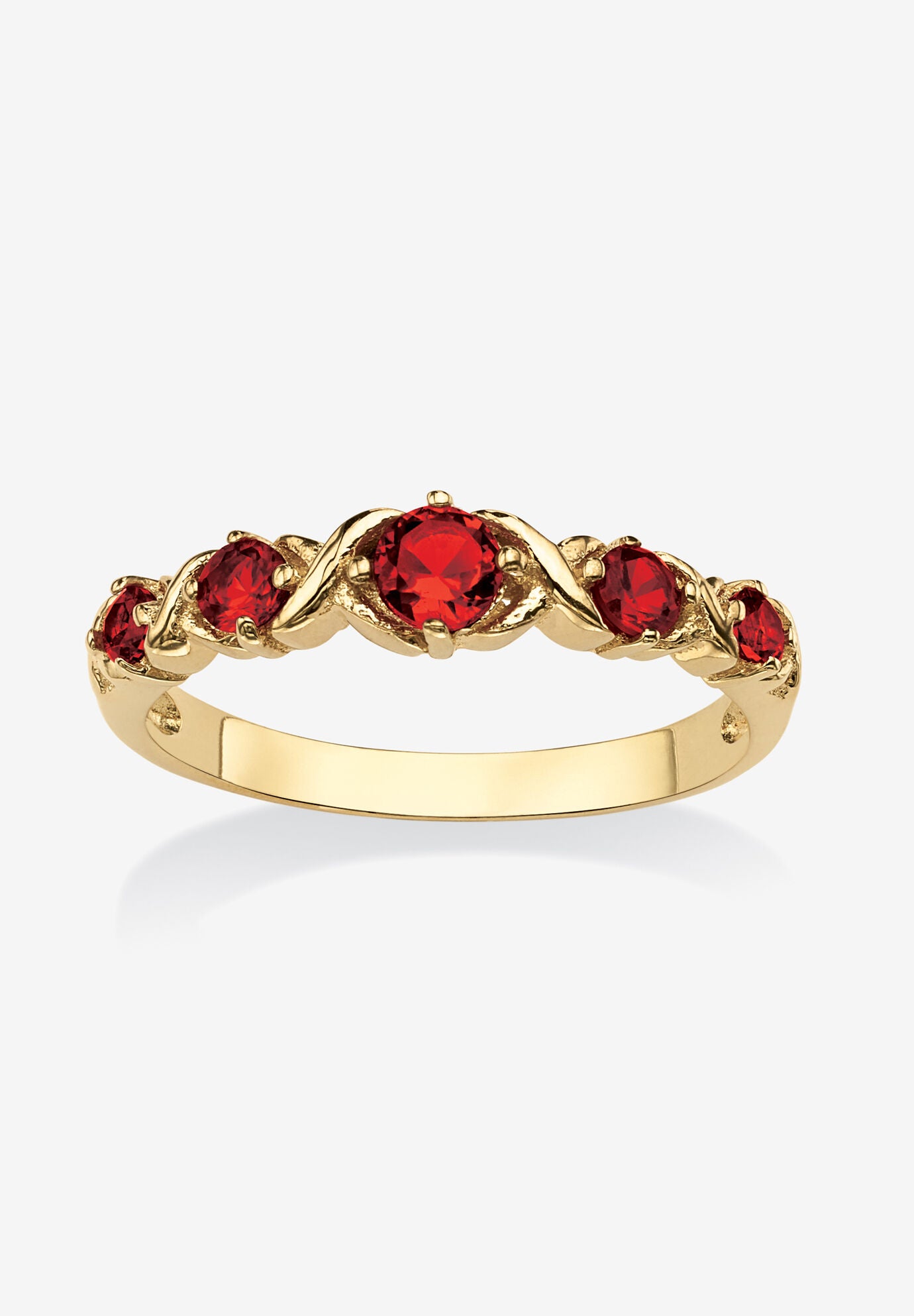 Women's Yellow Gold-Plated Simulated Birthstone Ring by PalmBeach Jewelry in July (Size 9)