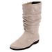 Extra Wide Width Women's The Aneela Wide Calf Boot by Comfortview in Oyster Pearl (Size 12 WW)