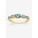 Women's Yellow Gold-Plated Simulated Birthstone Ring by PalmBeach Jewelry in March (Size 9)