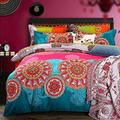 Boho Bedroom Super King Southwestern Indian Bedding Set Print Decoration Bohemian Novelty Comforter Cover with 2 Pillowcases Soft Microfiber Exotic Style Quilt Cover Zipper 3 Pcs