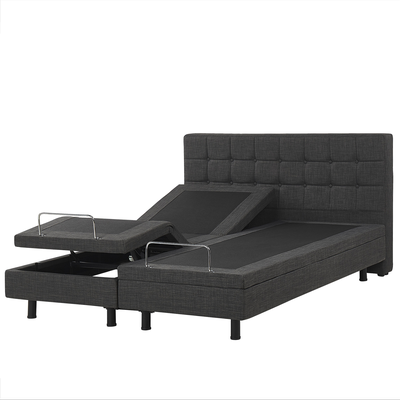 Plattform Bett Grau 160 x 200 cm Elektrisch Praktisch mit Fernbedienung Verstellbar Bequeme Sitzstellung Schlafzimmer Ki