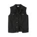 Men's Big & Tall Liberty Blues™ Denim Vest by Liberty Blues in Black Denim (Size 2XL)