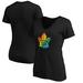 Women's Fanatics Branded Black Toronto Maple Leafs Team Pride Logo V-Neck T-Shirt
