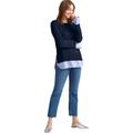 Plus Size Women's Fine Gauge Layered Pullover by ellos in Navy (Size 10/12)