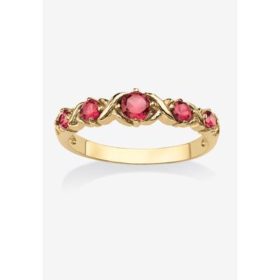 Women's Yellow Gold-Plated Simulated Birthstone Ring by PalmBeach Jewelry in October (Size 6)