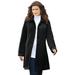 Plus Size Women's Plush Fleece Jacket by Roaman's in Black (Size 6X) Soft Coat