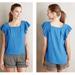 Anthropologie Tops | Anthropologie Maeve Epaulet Bright Blue Ruffle Top | Color: Blue | Size: 4