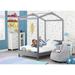 Twin Solid Wood Platform Standard Bed w/ Shelves by Delta Children Wood/Solid Wood in Gray | 75 H x 41 W x 82.59 D in | Wayfair W129270-026