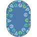 Blue/Green Area Rug - Carpets for Kids Pixel Perfect Geometric Area Rug Nylon in Blue/Green, Size 96.0 W x 0.312 D in | Wayfair 61918