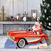 Designocracy Santa Sports Car Home & Outdoor Decor Lawn Art/Figurine Wood in Brown/Red | 19 H x 32 W x 16 D in | Wayfair 8461030F-1554