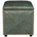 Fairfield Chair Ambry 18.5" Square Storage Ottoman Genuine Leather | 20.5 H x 18.5 W x 18.5 D in | Wayfair L-1572-22N_1149 Jade_1009 Bright Brass