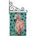 Breeze Decor Polka Dot Flamingo 2-Sided Polyester 19 x 13 in. Flag Set in Green/Pink | 18.5 H x 13 W x 1 D in | Wayfair