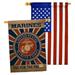 Breeze Decor 2 Piece US Marines Corps Impressions Decorative 2-Sided 40 x 28 in. House Flag Set in Black/Brown/Red | 40 H x 28 W in | Wayfair
