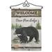 Breeze Decor Bear Paw Lodge Impressions Decorative 2-Sided Polyester 19 x 13 in. Flag Set in Black/Gray | 18.5 H x 13 W x 1 D in | Wayfair