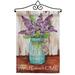 Breeze Decor Lilacs Home Sweet Jar Impressions Decorative 2-Sided Polyester 19 x 13 in. Flag Set in Brown/Gray/Red | 18.5 H x 13 W x 1 D in | Wayfair