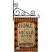 Breeze Decor Wicked Home 2-Sided Polyester 1'7 x 1'1 ft. Flag set in Black/Brown | 18.5 H x 13 W x 1 D in | Wayfair