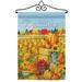 Breeze Decor Pumpkin Patch Impressions Decorative 2-Sided Polyester 19 x 13 in. Flag Set in Blue/Orange | 18.5 H x 13 W x 1 D in | Wayfair