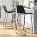 Ivy Bronx Liekele Commercial Grade LeatherSoft Bar & Counter Stools Upholstered/Leather in Gray | 42 H x 18 W x 22 D in | Wayfair