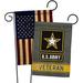 Breeze Decor American Army Veteran Impressions Decorative 2-Sided Polyester 19 x 13 in. 2 Piece Garden Flag Set in Black | 18.5 H x 13 W in | Wayfair