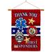 Breeze Decor First Responders Impressions Decorative 2-Sided Polyester 40 x 28 in. Flag Set in Blue/Gray/Red | 40 H x 28 W in | Wayfair