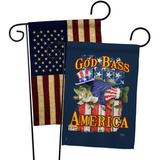 Breeze Decor God Bass Impressions Decorative 2-Sided Polyester 19 x 13 in. Garden Flag in Black/Blue/Orange | 18.5 H x 13 W in | Wayfair