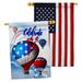 Breeze Decor July 4th Hot Air Balloon Impressions Decorative 2-Sided 40 x 28 in. 2 Piece House Flag Set in Red/Blue/White | 40 H x 28 W in | Wayfair