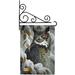 Breeze Decor Great Horned Owl 2-Sided Polyester 19 x 13 in. Flag Set in Black | 18.5 H x 13 W x 1 D in | Wayfair BD-BI-GS-105042-IP-BO-03-D-US13-AL