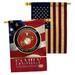 Breeze Decor 2 Piece US Armed Forces Family Honor Impressions Decorative 2-Sided 40 x 28 in. House Flag Set in Red | 40 H x 28 W in | Wayfair