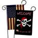 Breeze Decor Enter at Your Own Risk 2-Sided Polyester 18.5" H x 13" W 2 Piece Garden Flag Set in Black | 18.5 H x 13 W in | Wayfair