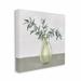 August Grove® 'Vase & Plant Neutral Gray Design' by Ziwei Li - Graphic Art Print Canvas in White | 36 H x 36 W x 1.5 D in | Wayfair