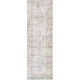 Gray 30 x 0.3 in Indoor Area Rug - World Menagerie Torven Traditional Floral Power Loom Performance Silver Rug | 30 W x 0.3 D in | Wayfair