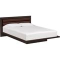 Copeland Furniture Moduluxe Solid Wood and Platform Bed Wood and /Upholstered/Genuine Leather in Black/Brown | 35 H x 82 W x 86 D in | Wayfair