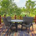 Wildon Home® Treska Courtyard Santa Fe 5 Piece Outdoor Dining Set Metal in Gray | 27.55 H x 48 W x 48 D in | Wayfair