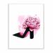 House of Hampton® 'Flower Heel Pink Black Glam Fashion' by Grace Popp - Graphic Art Print Wood in Brown | 15 H x 10 W x 0.5 D in | Wayfair