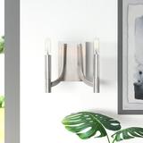 Mercury Row® Crumrine 2 - Light Dimmable Candle Wall Light Metal in Gray | 8.75 H x 8.75 W x 6 D in | Wayfair 0D06281F9F66401B9E7BE99B03711C1F